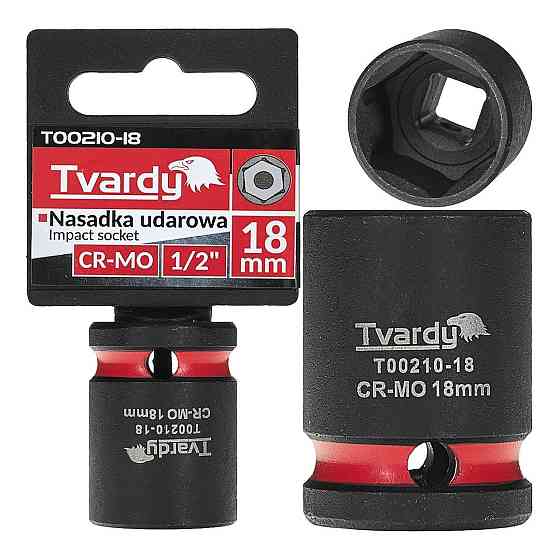 Головка ударна "Tvardy" з хром-молібденової сталі (Cr-Mo)  1/2"  6-гранна 18 мм Стрий
