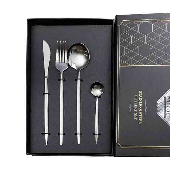 Набор столовых приборов 24 предмета набор ложек вилок и ножей на 6 персон Серебристый HP-20-42 Киев