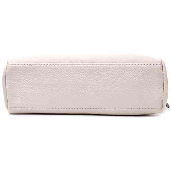 Женская прямоугольная сумка с карманами из натуральной кожи Vintage 22598 Белая Киев