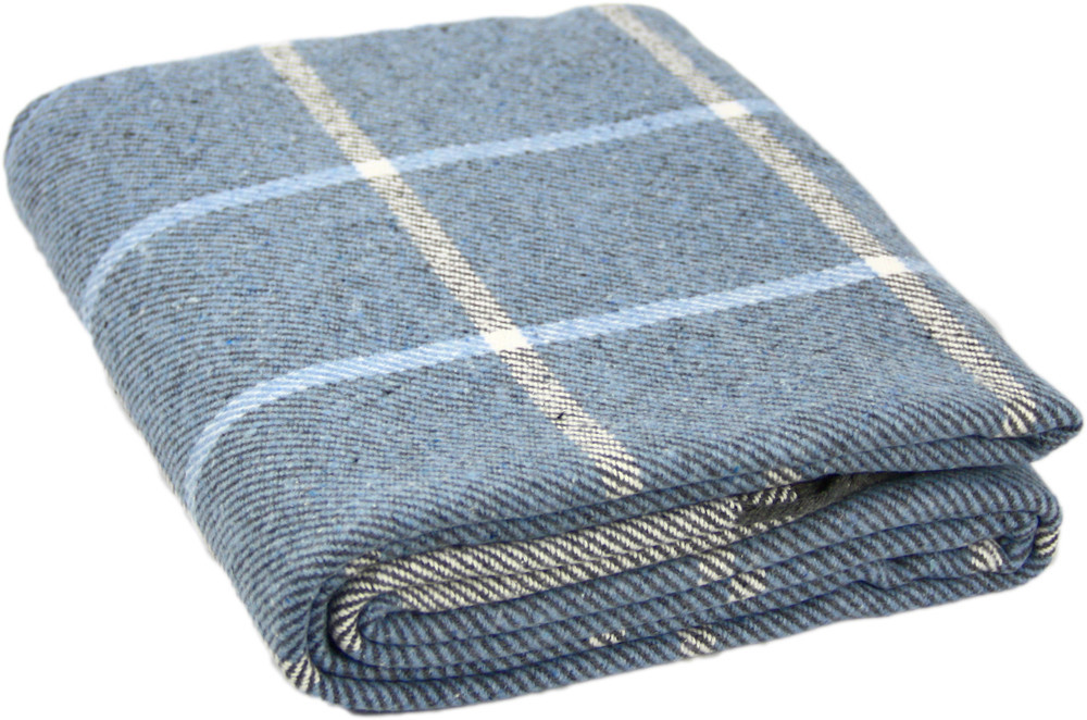 Vladi Плед Vladi 140x200 см бавовняний натуральний синій з блакитним в клітинку Валенсія Harry Коломия - фото 3