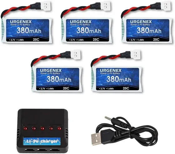 Набір акумуляторів URGENEX 3,7 В 380 мАг LiPo із зарядним пристроєм Molex 25C Луцк