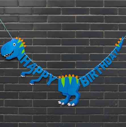 Гирлянда динозавр Happy Birthday универсальный синий Киев