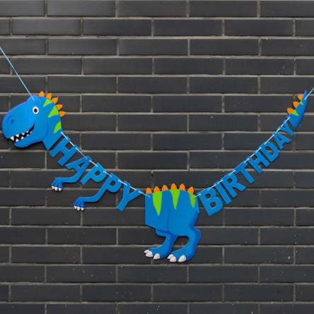 Гирлянда динозавр Happy Birthday универсальный синий Киев - изображение 3