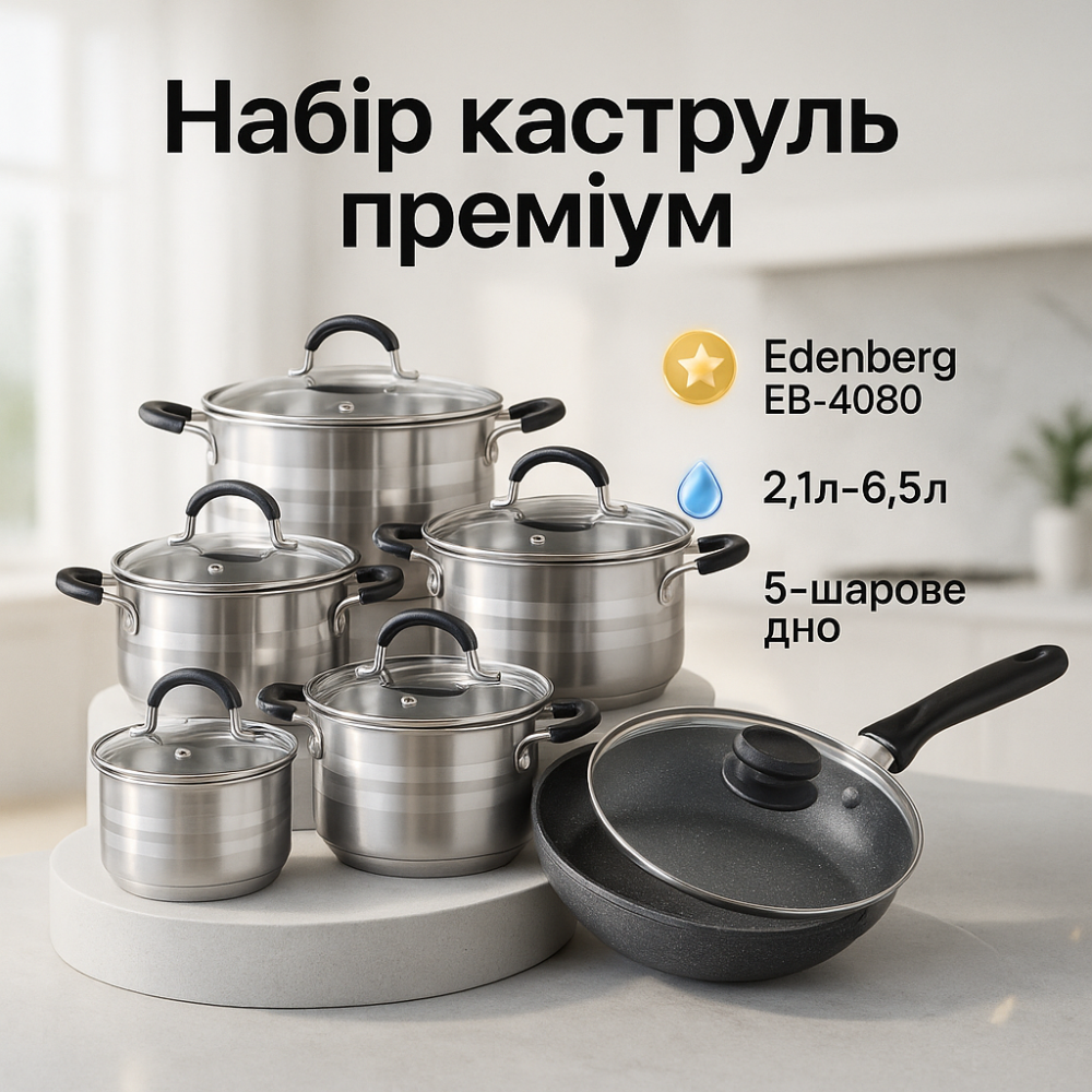 Модные наборы посуды, Набор посуды для дома, Набор кастрюль с антипригарным дном, Комплект кастрюль BX-74 Львов - изображение 9