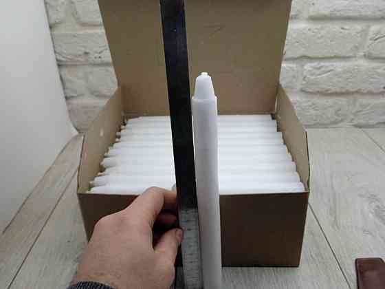 Свічки господарські парафінові білі 24×2 см — набір 154 шт. у ящику для дому та побуту Харків