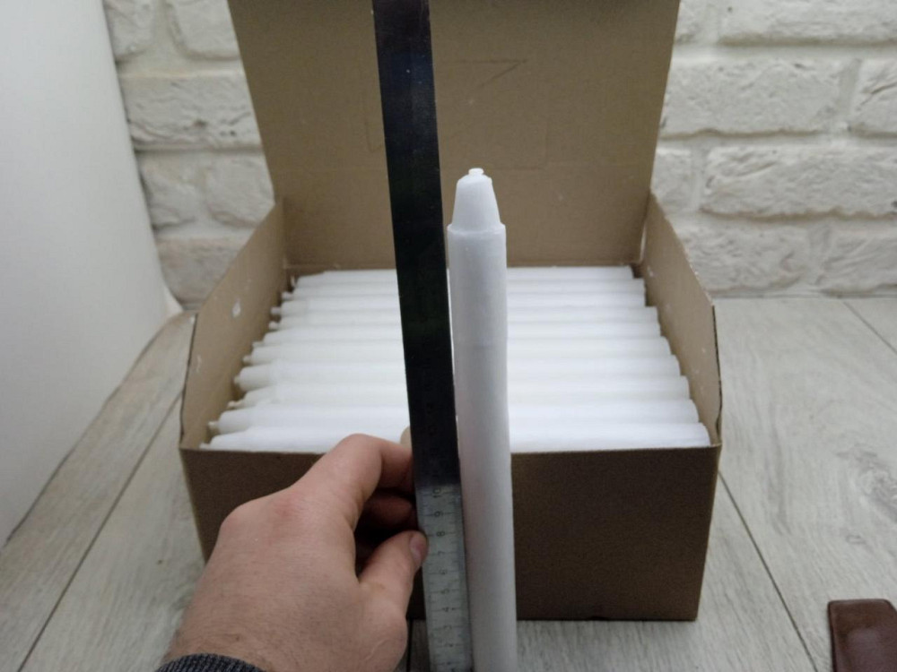 Свічки господарські парафінові білі 24×2 см — набір 154 шт. у ящику для дому та побуту Харків - фото 6