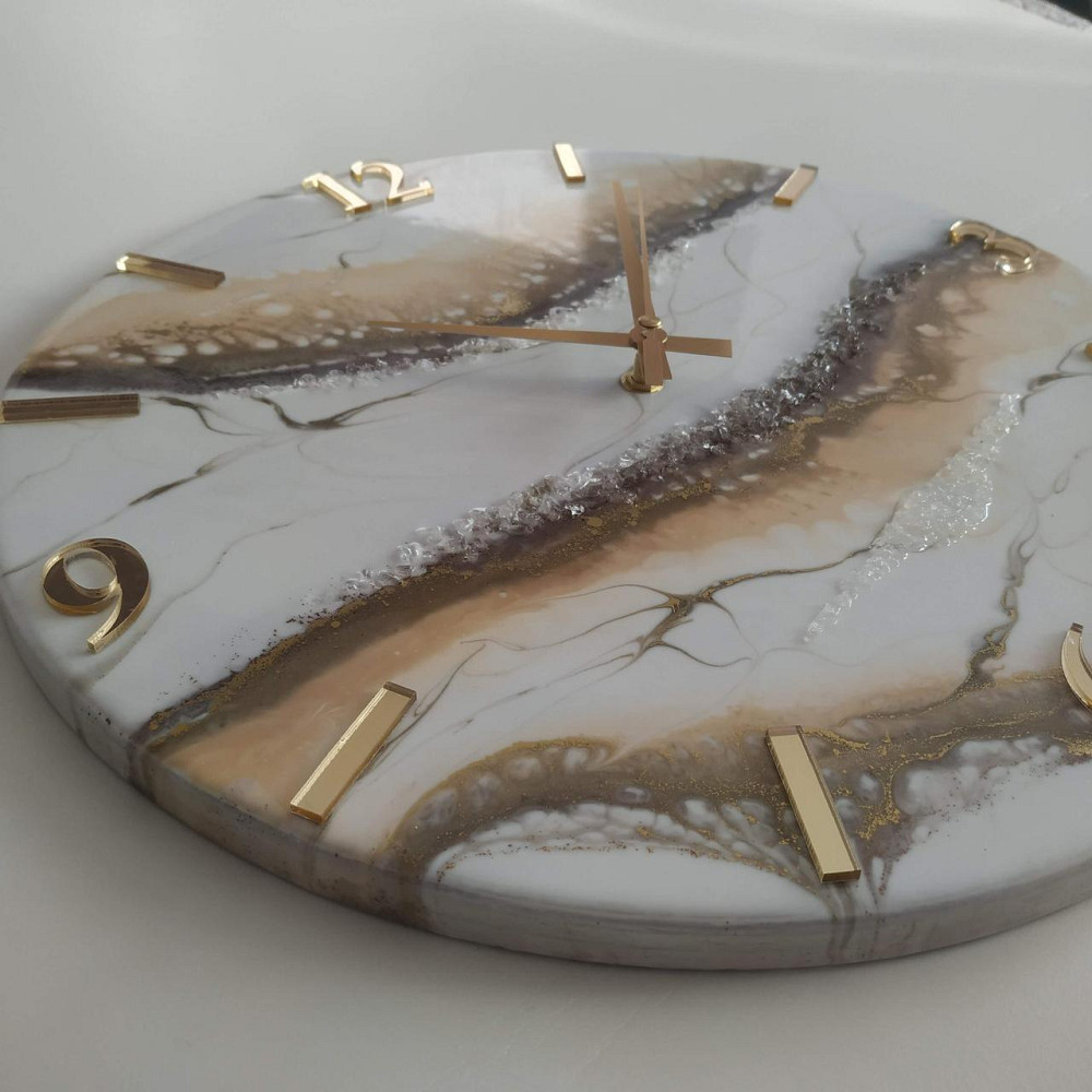 Настіний годинник з епоксидної смоли ручної роботи Дніпро - фото 2