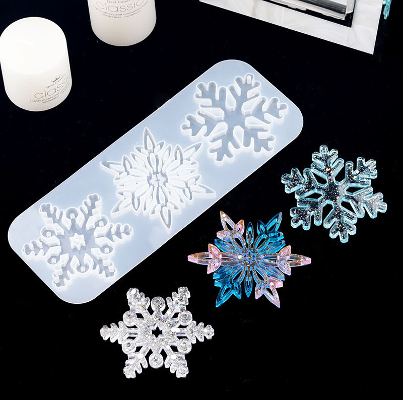 Молд новогодний Снежинки 230 на 88 мм серый Киев - изображение 1