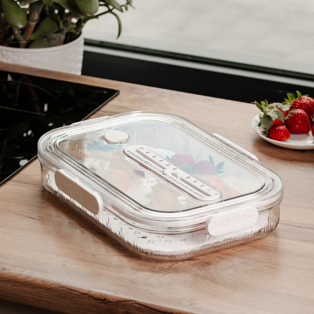 Контейнер для еды пластиковый 32.5х22.5х6  Белый HP-27-6 Киев - изображение 2