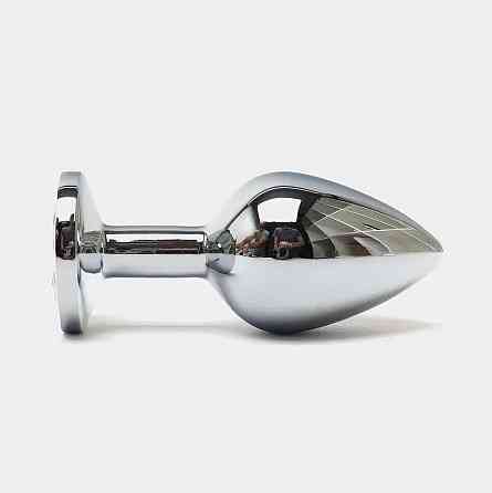 Стальная анальная пробка Buttplug с кристаллом 6,4x2,3 см Серебристый Винница