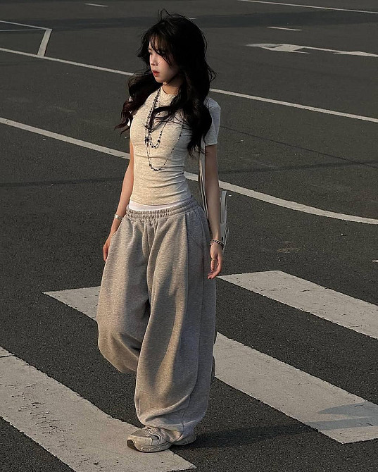 Женский прогулочный оверсайз костюм двойка: футболка и штаны двунитка + вискоза Одесса - изображение 4