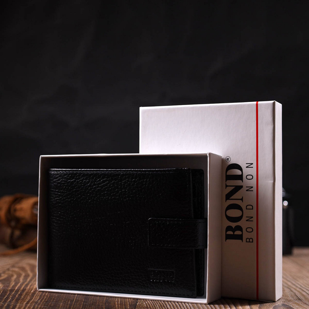 Мужской горизонтальный кошелек из натуральной кожи Tony Bellucci 22042 Черный Киев - изображение 9