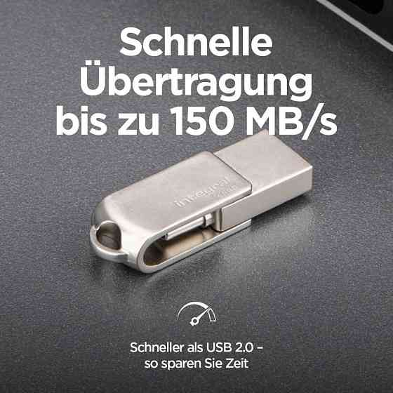 Флешка Integral 360-Dual 256GB сірий USB 3.2 Gen1 Type-A/Type-C металевий 5Gbps OTG для ноутбука смартфона iPhone iPad Київ