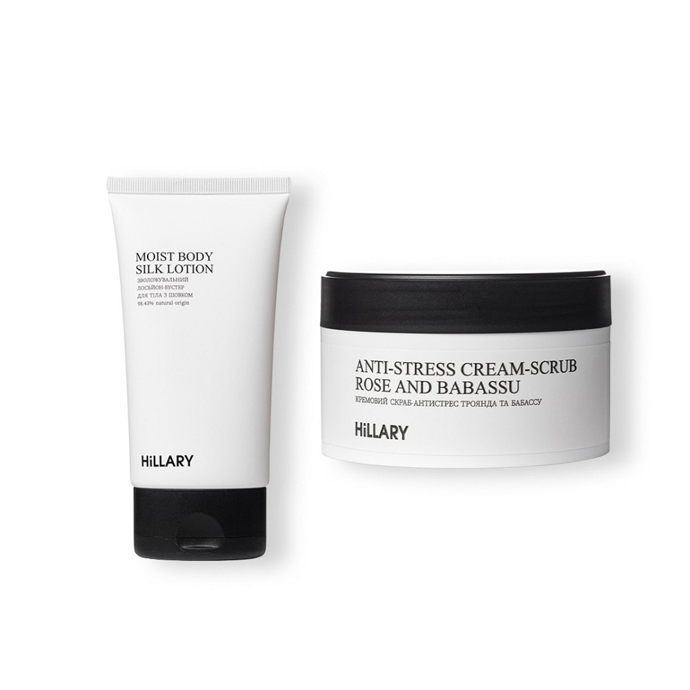 Кремовий скраб-антистрес Троянда + Зволожувальний лосьйон-бустер для тіла з шовком Київ - фото 1