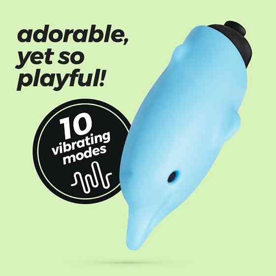 Мини-вибратор в виде дельфина Crushios Dolphin з 10 скоростями, голубой Sex Aura Киев
