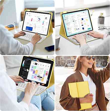 Чехол клавиатура для iPad A16 2025/ iPad 10-го поколения (2022) A2696 / A2757 / A2777 с заменяемой батарейкой Днепр