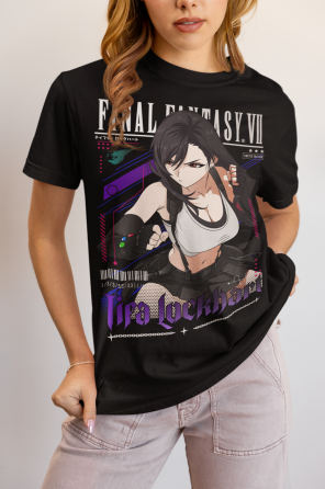 Футболка для мальчика аниме Тифа Локкхарт Фф Винтаге оверсайз (рост от 165 до 180 ) Черний AnimeJ0570m Днепр