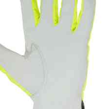 Рукавички 25см шкіра долоня + флуоресцентна тканина, салатово-білі Мукачево