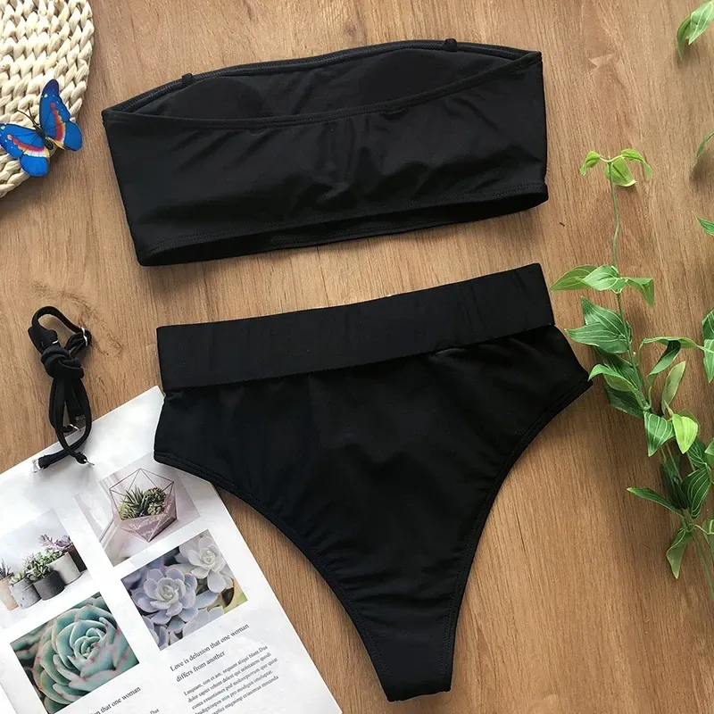 Роздільний модний купальник жіночий чорний Київ - фото 7