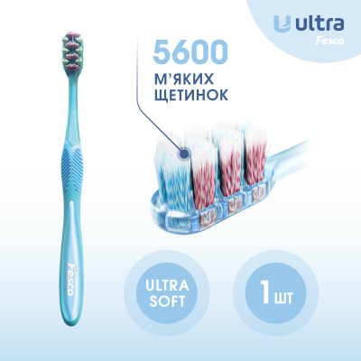 Зубная щетка Fesco Ultra Multi Brush Soft Голубая (4820204702083) Винница - изображение 5