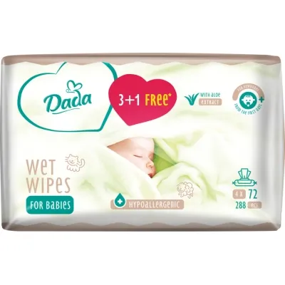 Детские влажные салфетки Dada 3+1 с экстрактом алоэ (4 х 72 шт.) (4820174980856) Винница