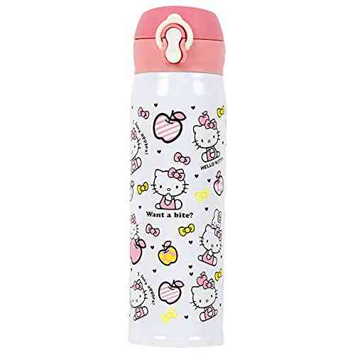 Термос с клапаном и поилкой Hello Kitty 500 мл бело - розовый Винница