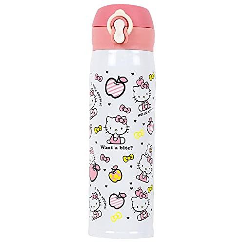 Термос с клапаном и поилкой Hello Kitty 500 мл бело - розовый Винница - изображение 1