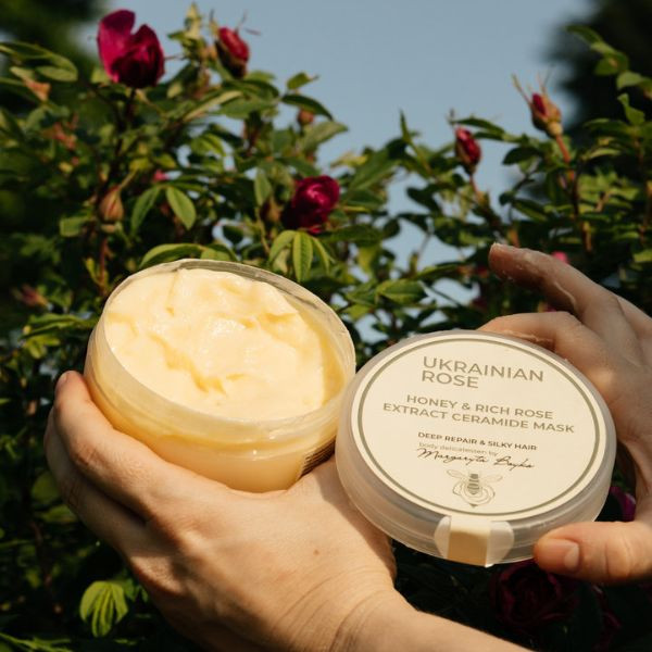 Восстанавливающая маска для волос с экстрактом меда, фитокератином и комплексом Ceramide A2 Ukrainian Rose 250 мл Киев - изображение 4