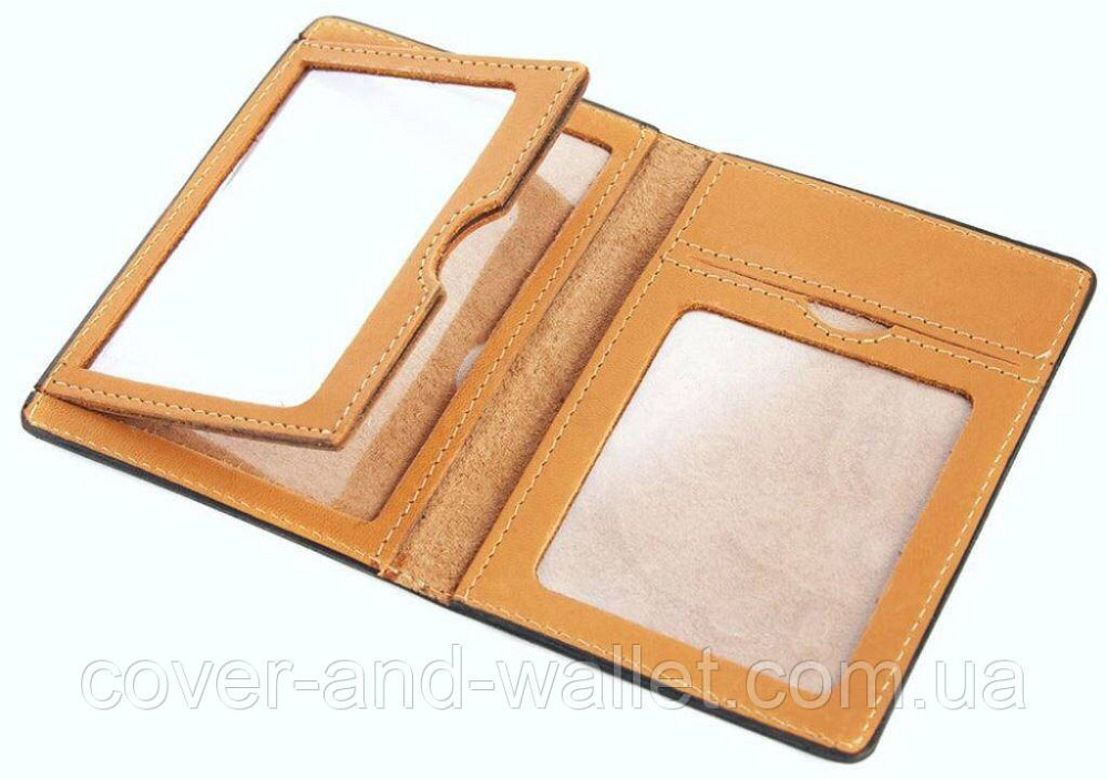 Обкладинка шкіряна на посвідчення мисливця жовта Київ - фото 3