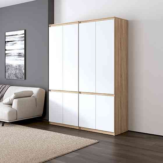 Шкаф для одежды VAYS, со штангой и полками, комплект из 2 шкафов R10+R24 Дуб Сонома-Белый фасад Львов