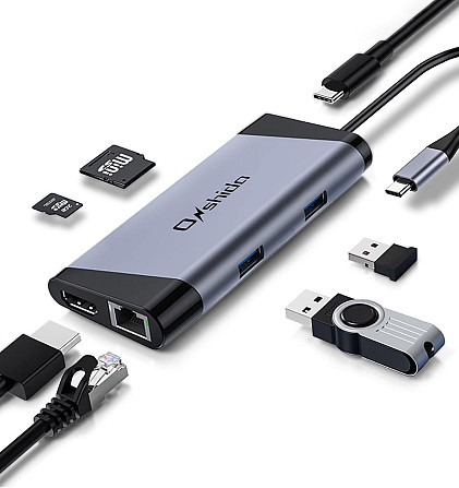 Концентратор картридер USB C Onshida 7 в 1 Луцк - изображение 1