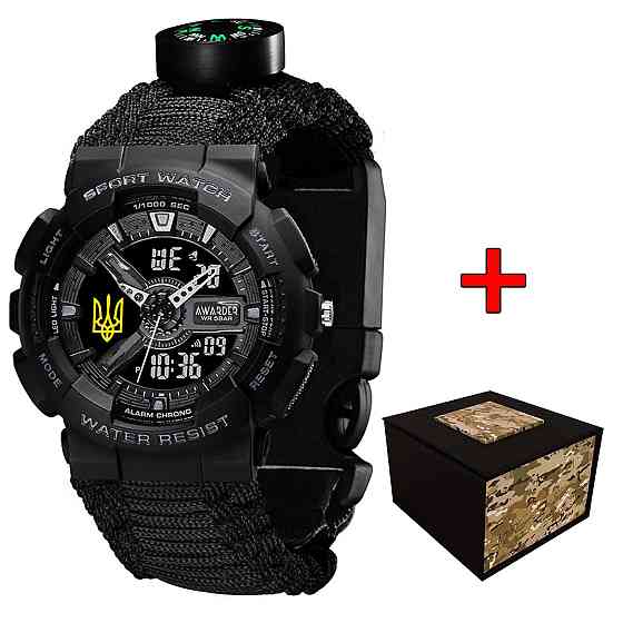 Awarder 005P Тризуб золото Black Паракордовий ремінець Black + Коробка Київ