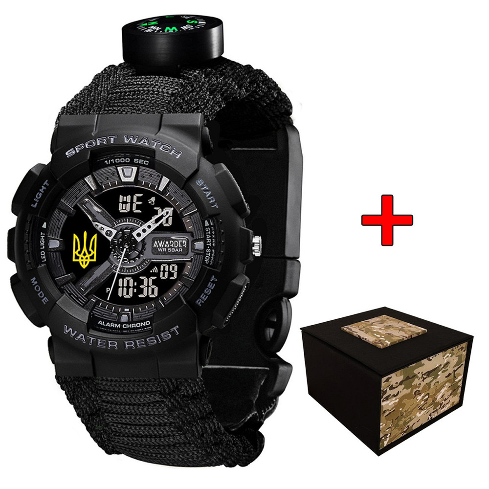 Awarder 005P Тризуб золото Black Паракордовий ремінець Black + Коробка Київ - фото 1