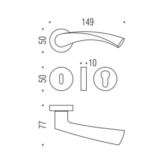 Ручка Colombo Flessa CB51 мат.никель R ф / с (50 Розета) Киев