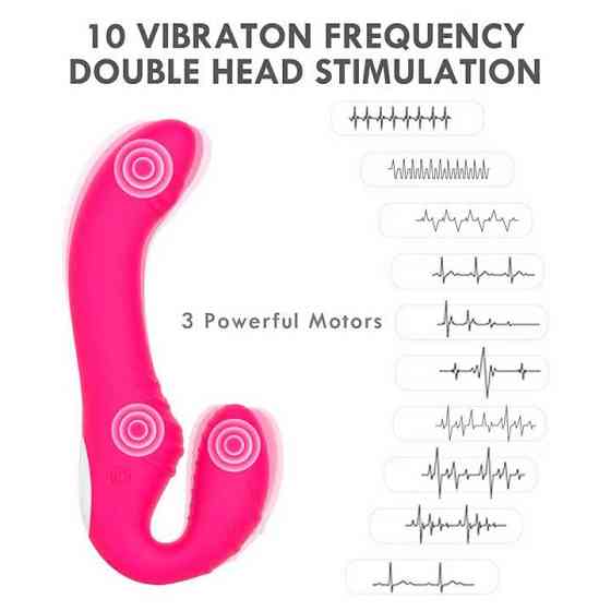 Безремневой силиконовый страпон с вибрацией и пультом Love Rider Винница