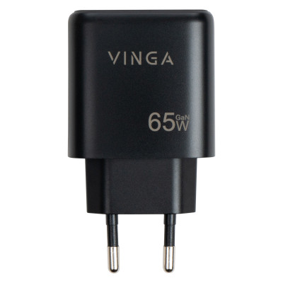 Зарядное устройство Vinga GaN 65W PD+QC 2C1A ports Wall Charger (VCPCHCCA65B) Винница - изображение 4