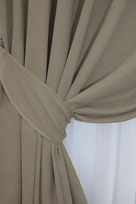 Комплект готовых штор VR-Textil Микровелюр SPARTA № 1195ш Темный беж150х290 см 2 шт (33-0018) Киев - изображение 4