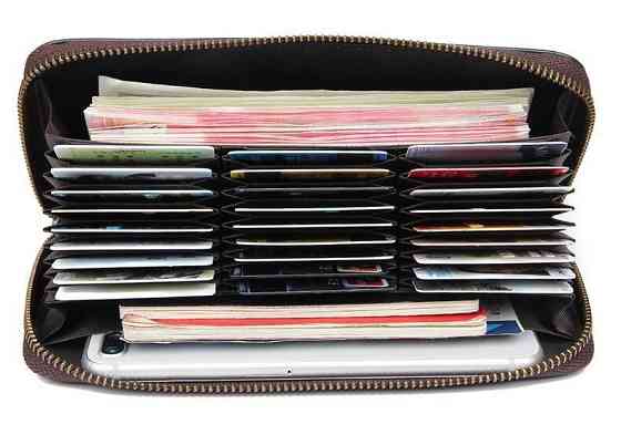 Візитниця велика Vintage 14605 Чорна Київ