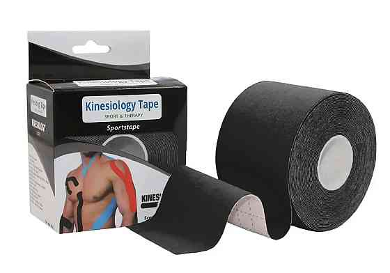 Кінезіологічний тейп EasyFit Kinesio чорний Коломия