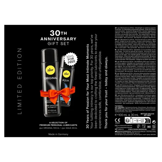 Ювілейний набір лубрикантів pjur 30th Anniversary Gift Set: Original 100 мл та Aqua 30 мл Львів