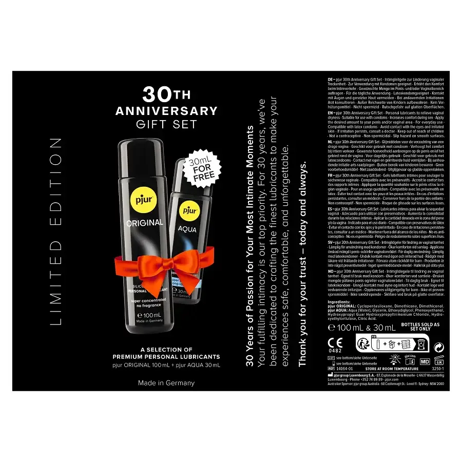 Ювілейний набір лубрикантів pjur 30th Anniversary Gift Set: Original 100 мл та Aqua 30 мл Львів - фото 4