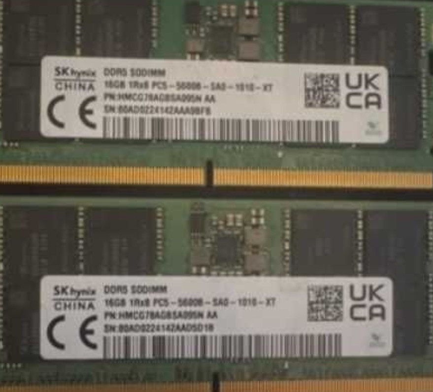 Оперативна пам'ять Hynix 32GB (2х16GB) DDR5 5600 SODIMM Харків - фото 1