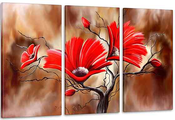Модульная картина Цветы Абстракция  (53x100см)   Аrt-140_3А Киев