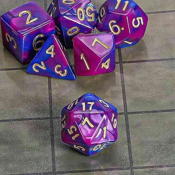 Набір пластикових многогранних ігрових кубиків 7 шт Київ