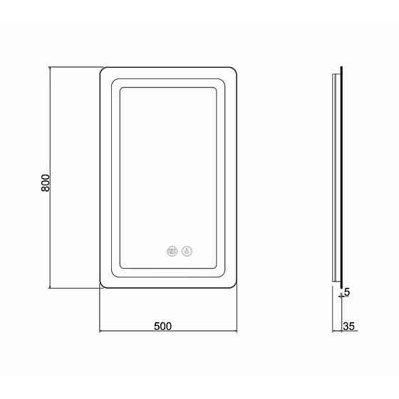 Зеркало Qtap Mideya (DC-F911) 500х800 с LED-подсветкой Touch, с антизапотеванием, диммером QT2078F911W Киев