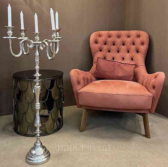 Подсвечник напольный металлический на 5 свечек 94,5х 50 см  «Корона»  серебряный  металл Киев