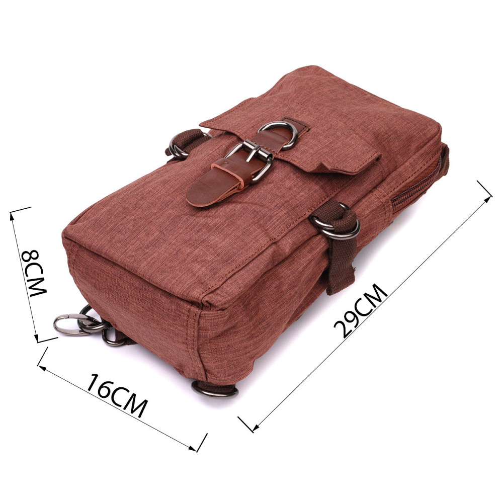 Плечевая сумка для мужчин из плотного текстиля Vintage 22186 Коричневый Киев - изображение 4