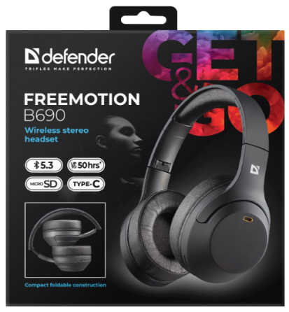 Гарнітура Defender FreeMotion B690 Bluetooth Black (63690) (7024921) Київ