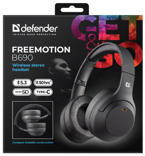 Гарнітура Defender FreeMotion B690 Bluetooth Black (63690) (7024921) Київ - фото 6