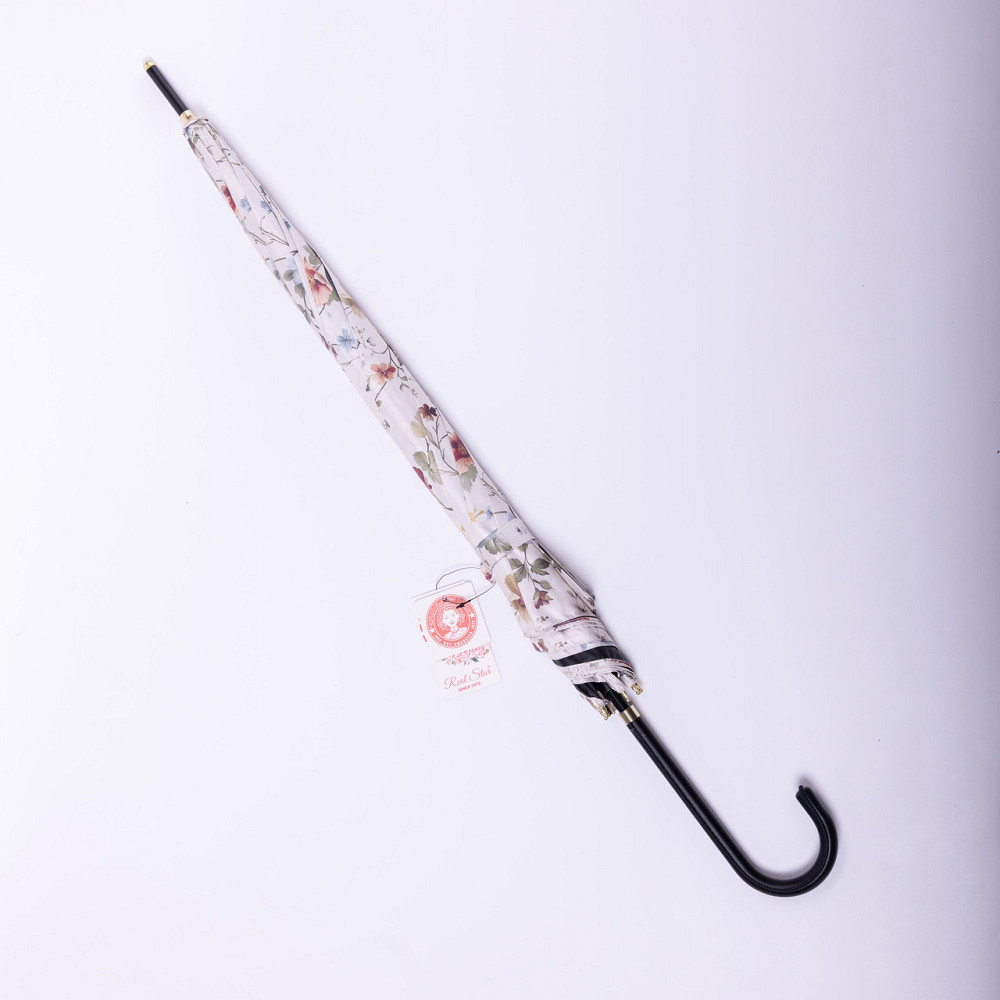 Класична парасолька-тростина напівавтомат з поліестеру 7 спиць діаметр 99 см Бежева HP-23-7BE Коломыя - изображение 2